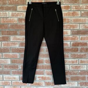 Banana Republic Addison Ankle Dress Pants Zipper Moto Women’s 2 Black NEW